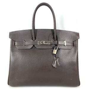 HERMES Birkin 35 Tote Bag Handbag for Men and Women, Cafe Style, Brown with S...